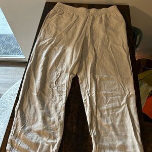 Women’s Baggy Linen Beige Pants